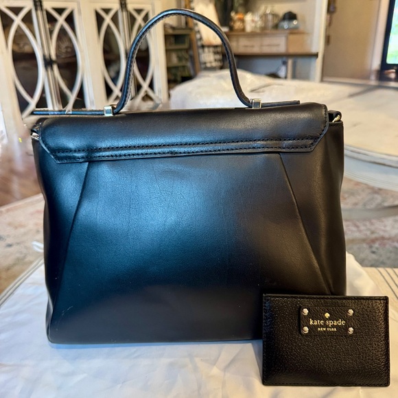 Kate Spade Black Satchel with Gold Accents